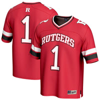 #1 Rutgers Scarlet Knights Lightweight Collegiate Football Fashion Jersey - Scarlet