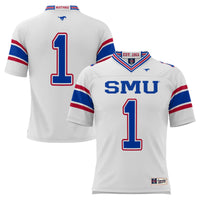#1 SMU Mustangs Endzone Football Jersey - White