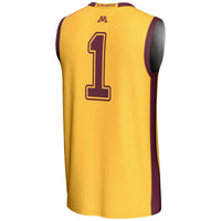 #1 Minnesota Golden Gophers Lightweight Basketball Jersey - Gold