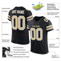 Custom Football Jersey - Black Vegas Gold-White Mesh Authentic