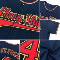 Custom Baseball Jersey - Black Orange-Black Authentic
