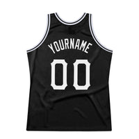 Custom Basketball Jersey - Black White-Red Authentic Throwback