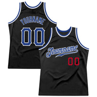 Custom Basketball Jersey - Black Royal-Red Authentic Throwback