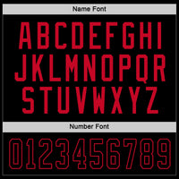 Custom Hockey Jersey - Black Black-Red
