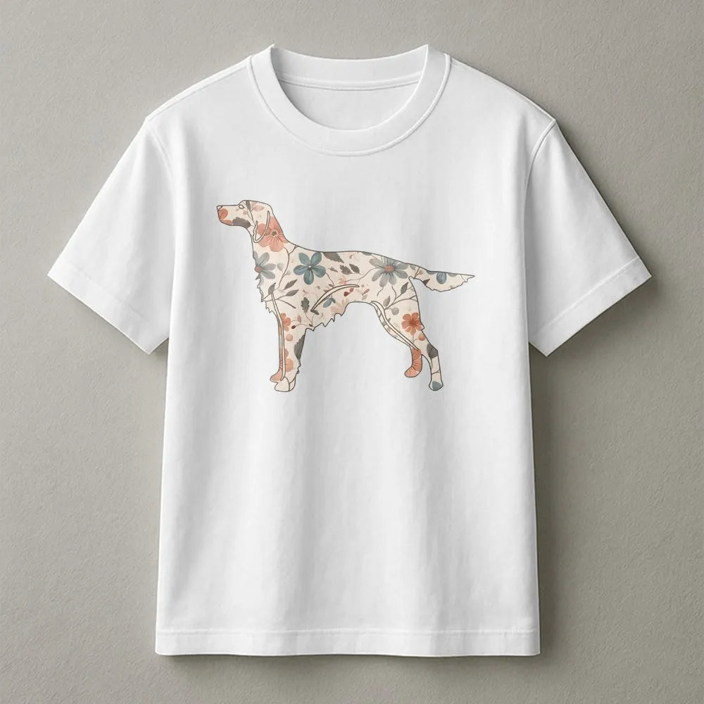 Irish Setter T-Shirt | Floral Dog Silhouette Graphic | Soft Premium Cotton Tee | Dog Mom Gift For Women