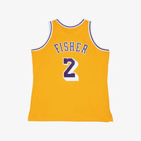 Los Angeles Lakers Derek Fisher 1996 Swingman Authentic Jersey - Light Gold