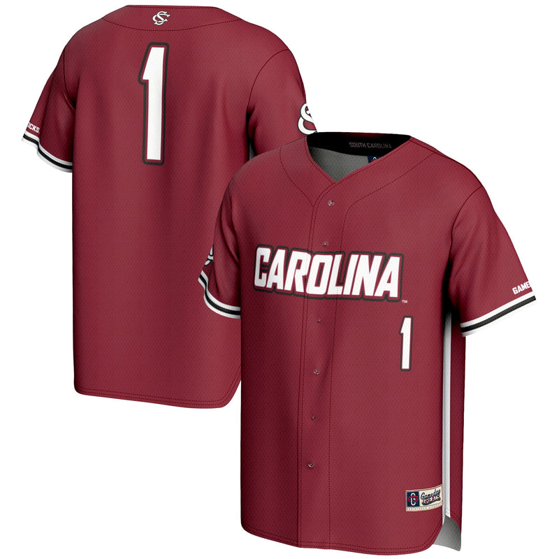 #1 South Carolina Gamecocks Lightweight Baseball Fashion Jersey - Garnet
