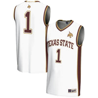 #1 Texas State Bobcats Lightweight Basketball Jersey - White