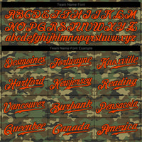 Custom Baseball Jersey - Camo Orange-Black Authentic Salute To Service