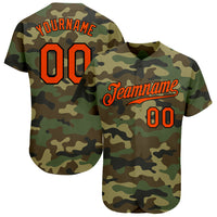 Custom Baseball Jersey - Camo Orange-Black Authentic Salute To Service