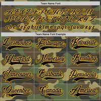 Custom Hockey Jersey - Camo Black-Gold Salute To Service