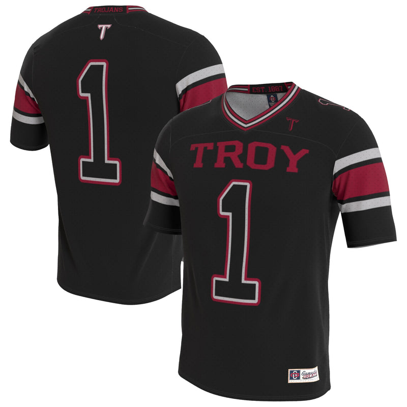 Troy University Trojans Lightweight Collegiate Football Blackout Fashion Jersey