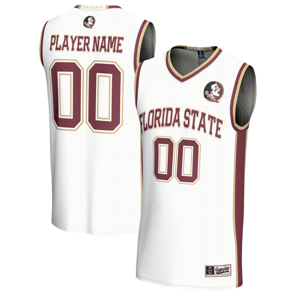 Florida State Seminoles Lightweight Collegiate Basketball NIL Pick-A-Player Fashion Jersey - White