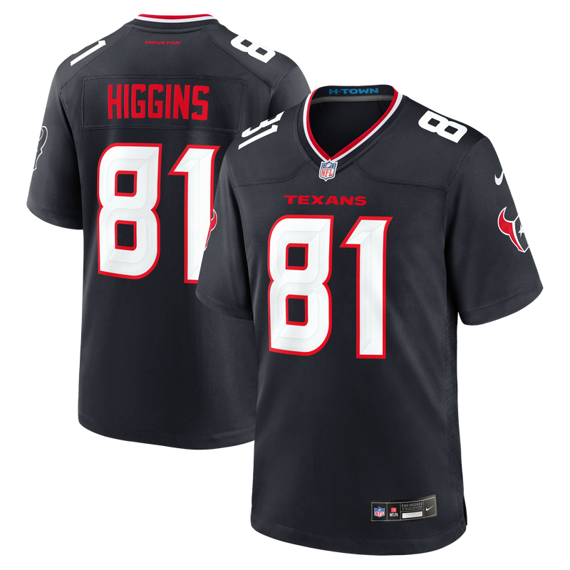 Houston Texans Jayden Higgins Navy Game Jersey
