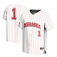 #1 Nebraska Huskers Lightweight Baseball Jersey - White