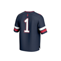 #1 Duquesne Dukes Lightweight Collegiate Football Fashion Jersey - Navy