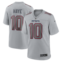 New England Patriots Drake Maye Gray Atmosphere Fashion Game Jersey
