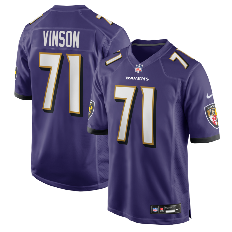 Baltimore Ravens Carson Vinson Purple Team Game Jersey