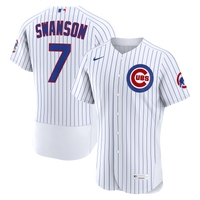 Chicago Cubs Dansby Swanson White Home Authentic Jersey