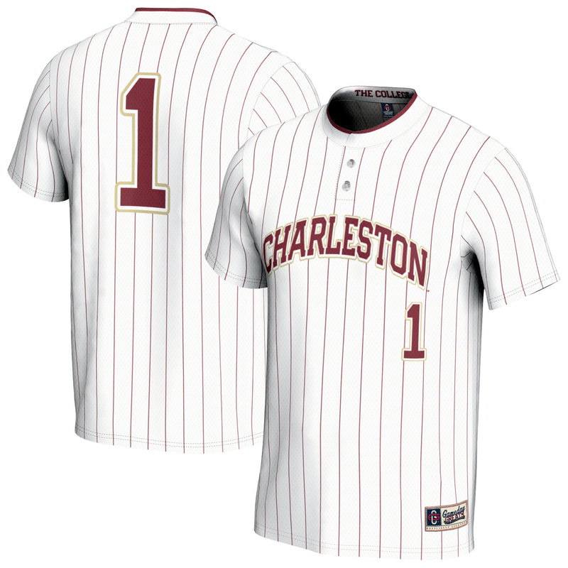 Charleston Cougars Lightweight Collegiate Softball Fashion Jersey - White