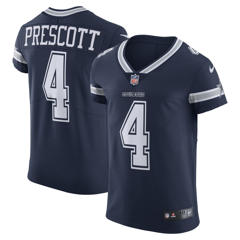 Dallas Cowboys Dak Prescott Navy Elite Player Team Jersey