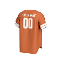 Texas Longhorns Personalized Collegiate Baseball Fashion Jersey - Texas Orange