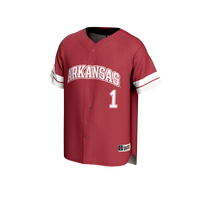 #1 Arkansas Razorbacks Lightweight Collegiate Baseball Fashion Jersey - Cardinal