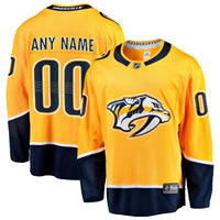 Nashville Predators Gold Home Breakaway Custom Jersey