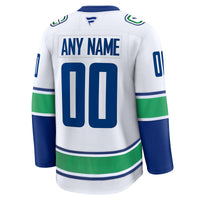 Vancouver Canucks White Away Premium Custom Jersey