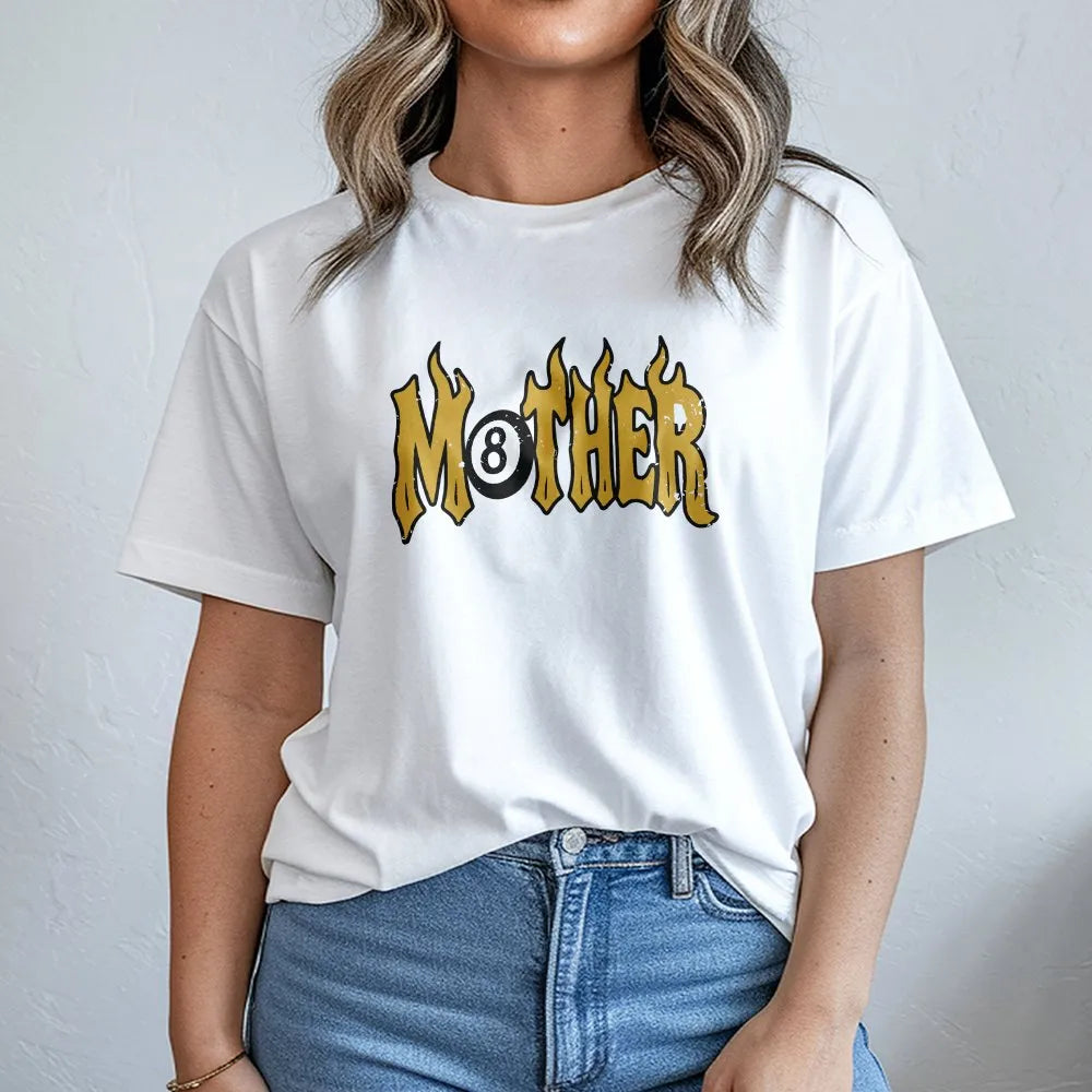 Y2K Mother Sweatshirt | 8 Ball Flame Graphic Pullover | Soft Cotton Blend | Trendy Streetwear Gift for Her