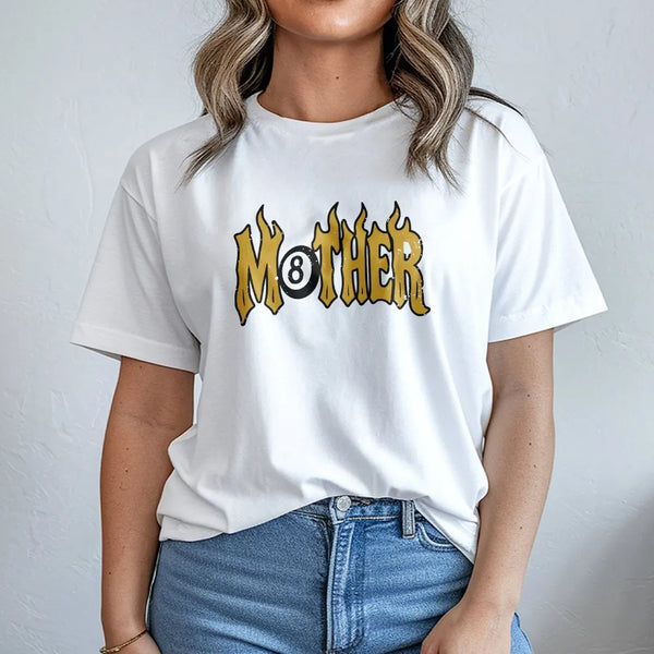 Y2K Mother Sweatshirt | 8 Ball Flame Graphic Pullover | Soft Cotton Blend | Trendy Streetwear Gift for Her
