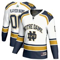 Notre Dame Fighting Irish Lightweight Hockey NIL Pick-a-Player Fashion Jersey - White