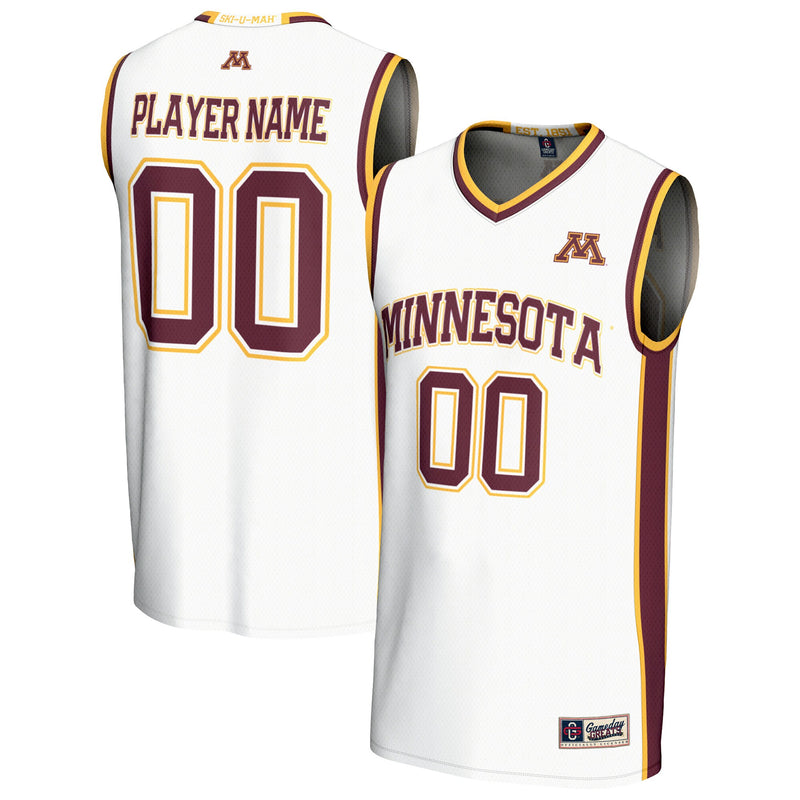 Minnesota Golden Gophers NIL Pick-A-Player Lightweight Basketball Fashion Jersey - White