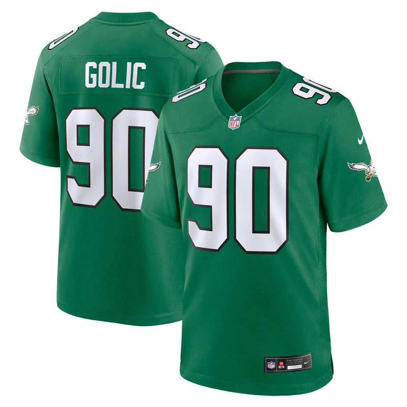 Philadelphia Eagles Mike Golic Kelly Green Retired Player Alternate Game Jersey