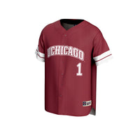 #1 UChicago Maroons Lightweight Collegiate Baseball Fashion Jersey - Maroon