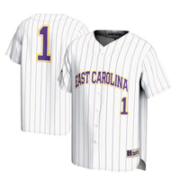 #1 ECU Pirates Lightweight Baseball Jersey - White