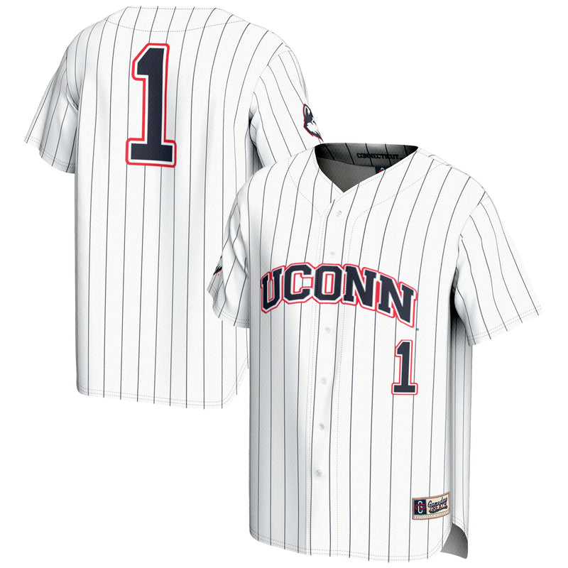 #1 UConn Huskies Lightweight Baseball Jersey - White
