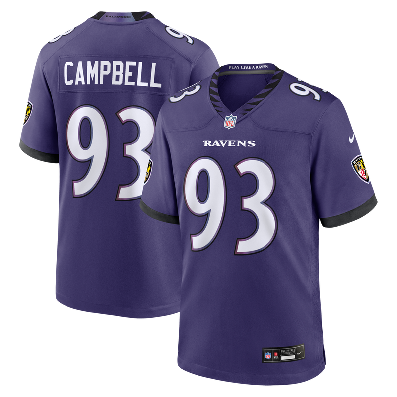 Baltimore Ravens Calais Campbell Purple Team Game Jersey