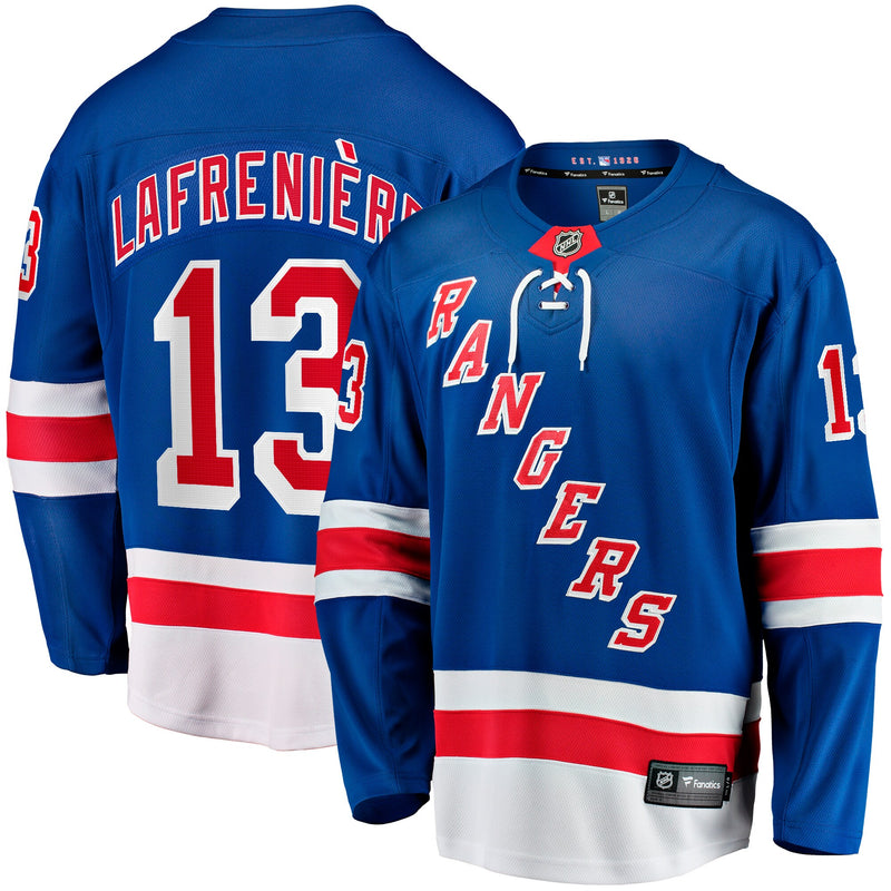 New York Rangers Alexis Lafreniere Blue Home Breakaway Jersey
