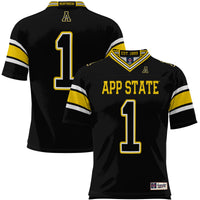 #1 Appalachian State Mountaineers Endzone Football Jersey - Black