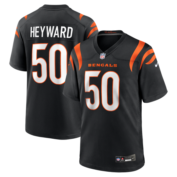Cincinnati Bengals Shaka Heyward Black Team Game Jersey