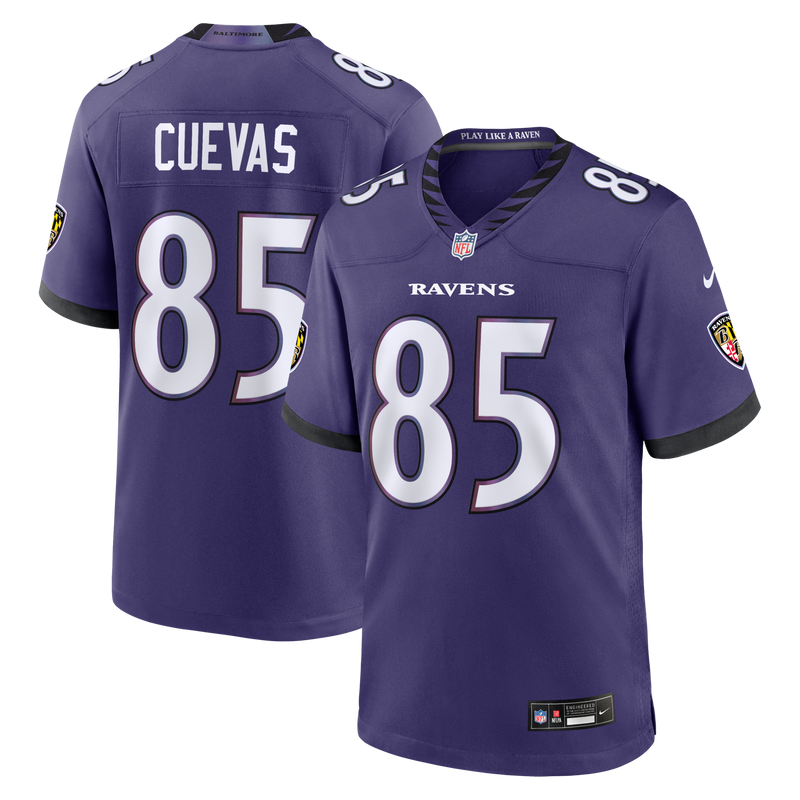 Baltimore Ravens Josh Cuevas Purple Team Game Jersey