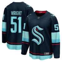 Seattle Kraken Shane Wright Deep Sea Blue Home Breakaway Player Jersey