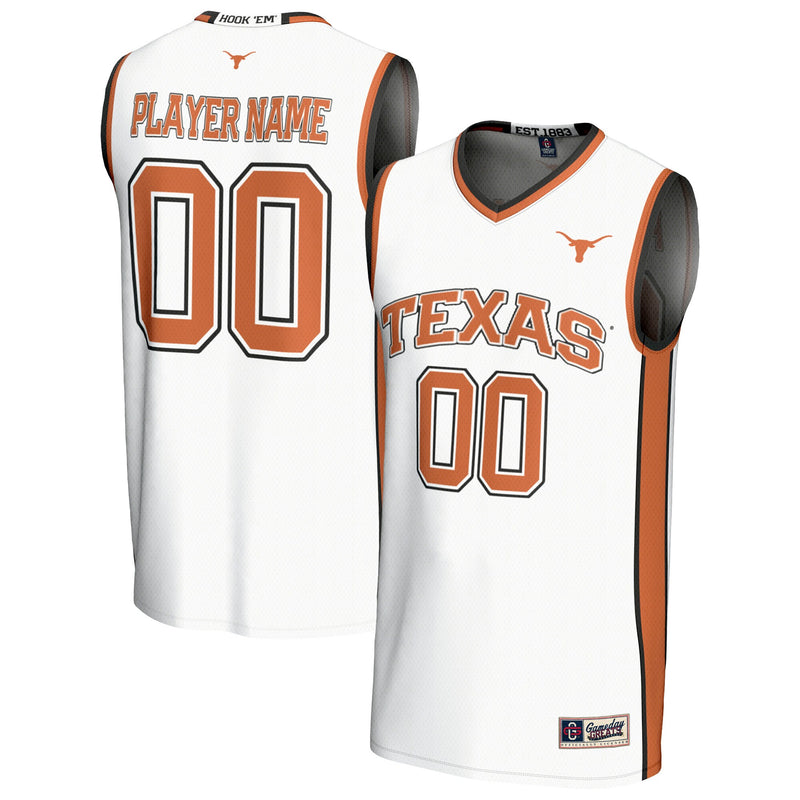 Texas Longhorns NIL Pick-A-Player Lightweight Basketball Fashion Jersey - White