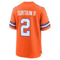 Denver Broncos Patrick Surtain II Orange Mile High Collection 1977 Throwback Player Game Jersey