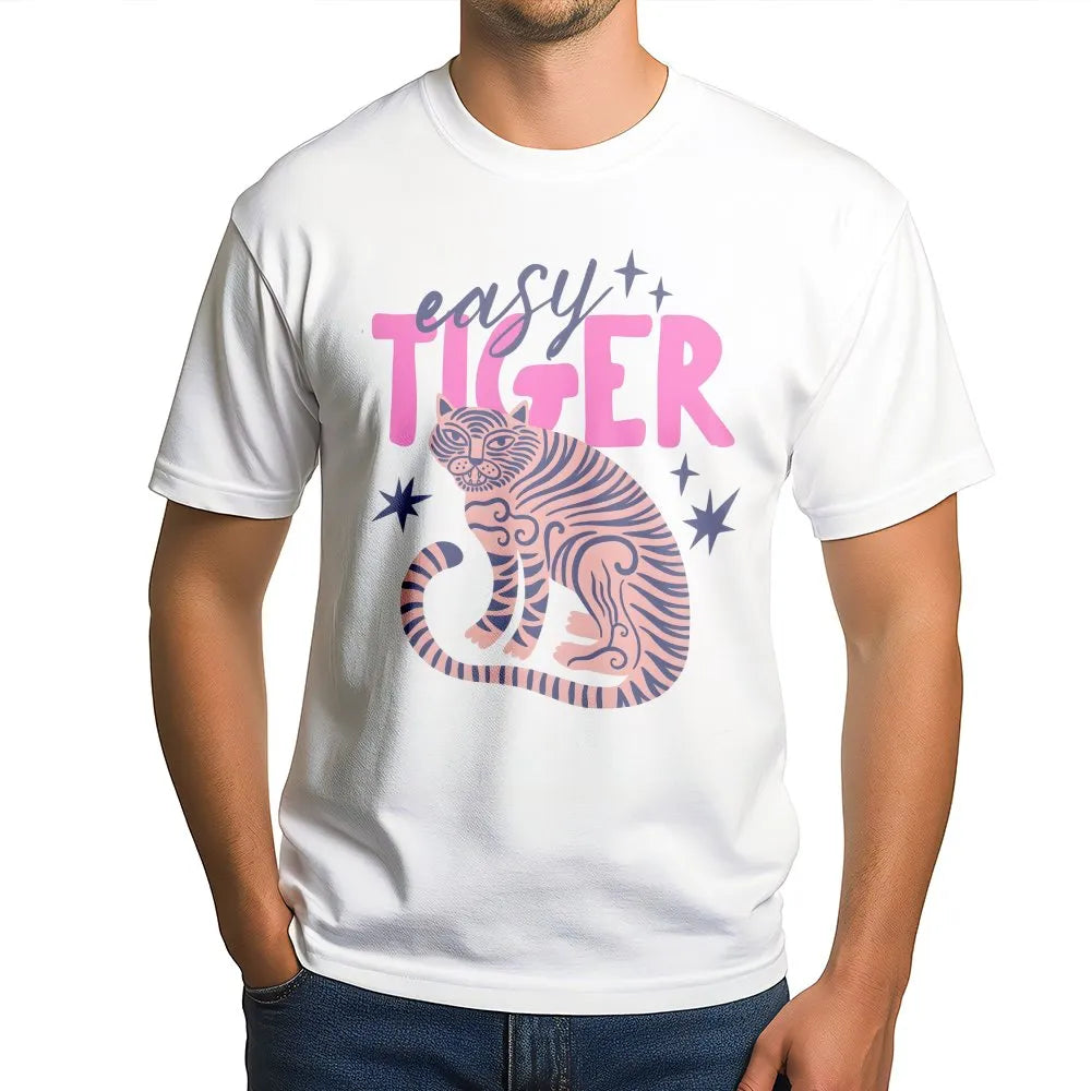 Easy Tiger Sweatshirt | Retro Tiger Graphic | Premium Soft Cotton Blend | Trendy Boho Pullover Gift for Her