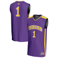 #1 LSU Tigers Lightweight Basketball Fashion Jersey - Purple