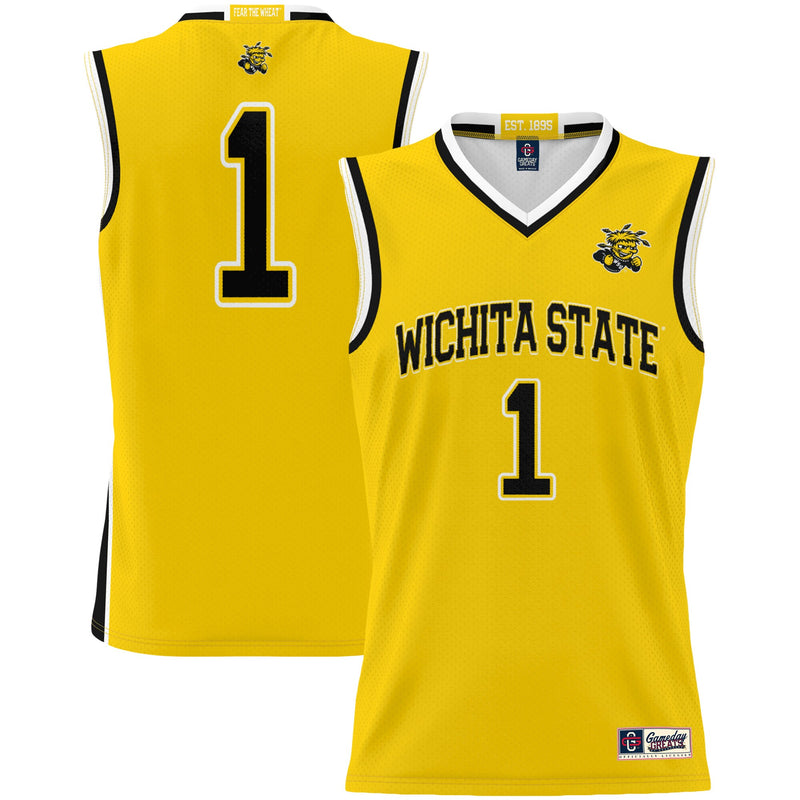 Wichita State Shockers #1 Basketball Jersey - Yellow