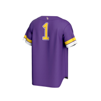#1 LSU Tigers Lightweight Collegiate Baseball Fashion Jersey - Purple