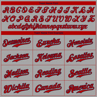 Custom Baseball Jersey - Gray Red-Navy Authentic